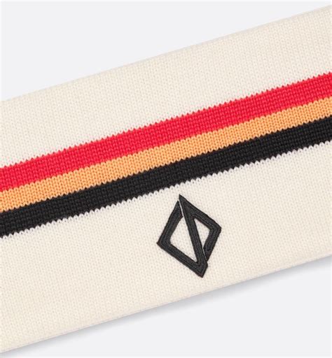 DIOR AND PETER DOIG CD Diamond Ski Headband Beige Wool